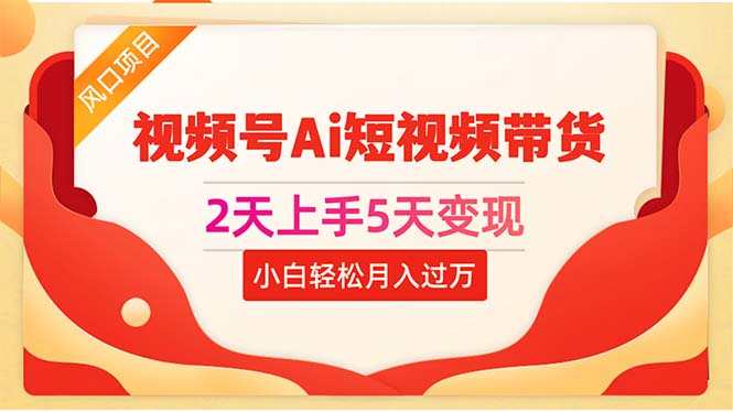 （10807期）2天上手5天变现视频号Ai短视频带货0粉丝0基础小白轻松月入过万-七量思维