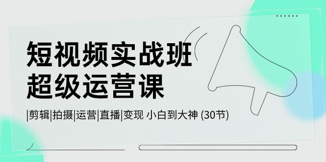 （10836期）短视频实战班-超级运营课，|剪辑|拍摄|运营|直播|变现 小白到大神 (30节)-七量思维