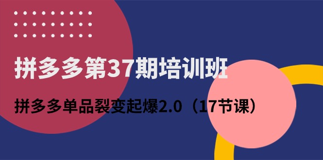 （10835期）拼多多第37期培训班：拼多多单品裂变起爆2.0（17节课）-七量思维