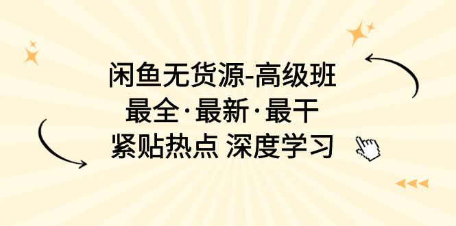 （10886期）闲鱼无货源-高级班，最全·最新·最干，紧贴热点 深度学习（17节课）-七量思维