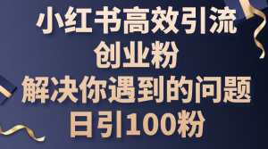 (10929期)小红书高效引流创业粉,解决你遇到的问题,日引100粉-七量思维