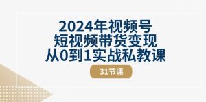2024年视频号短视频带货变现从0到1实战私教课（30节视频课）-七量思维