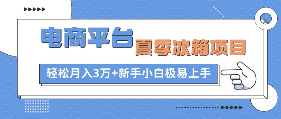 （10934期）电商平台夏季冰箱项目，轻松月入3万+，新手小白极易上手-七量思维