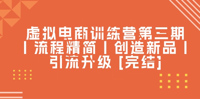 虚拟电商训练营第三期丨流程精简丨创造新品丨引流升级-七量思维