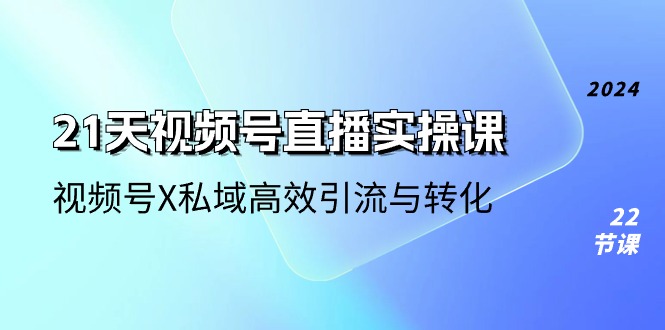 21天视频号直播实操课，视频号X私域高效引流与转化（22节课）-七量思维