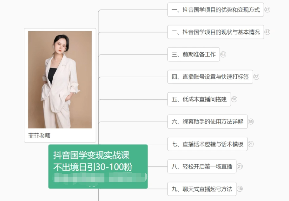 抖音国学变现项目：不出境日引30-100粉实战课程-七量思维