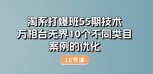 淘系打爆班55期技术：万相台无界10个不同类目案例的优化(10节)-七量思维