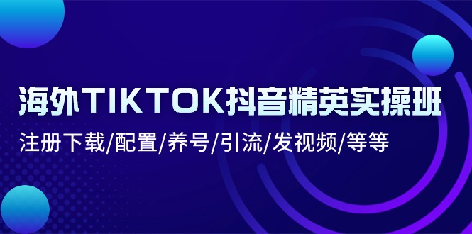 海外TIKTOK抖音精英实操班：注册下载/配置/养号/引流/发视频/等等-七量思维