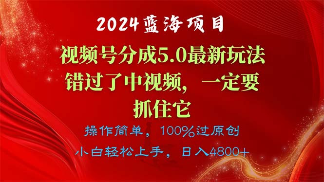 （11032期）2024蓝海项目，视频号分成计划5.0最新玩法，错过了中视频，一定要抓住…-七量思维