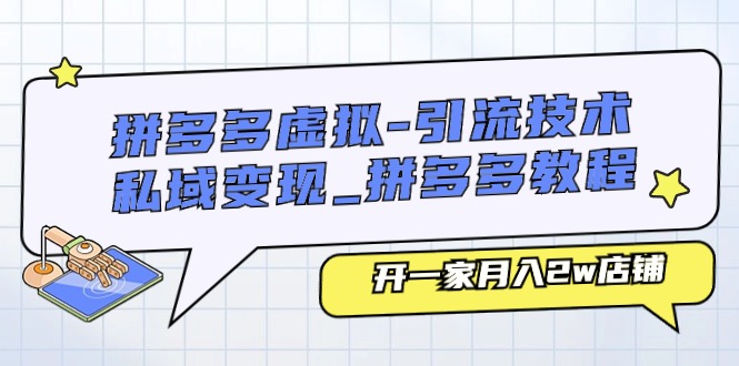 （11054期）拼多多虚拟-引流技术与私域变现_拼多多教程：开一家月入2w店铺-七量思维