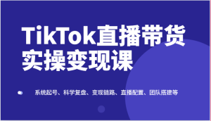 TikTok直播带货实操变现课:系统起号、科学复盘、变现链路、直播配置、团队搭建等-七量思维