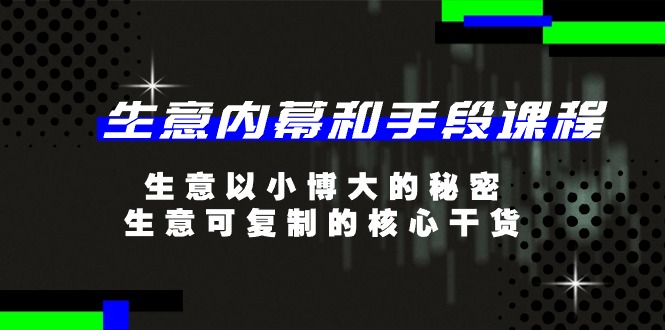 生意内幕和手段课程，生意以小博大的秘密，生意可复制的核心干货（20节）-七量思维