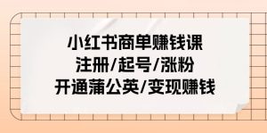(11130期)小红书商单赚钱课:注册/起号/涨粉/开通蒲公英/变现赚钱(25节课)-七量思维