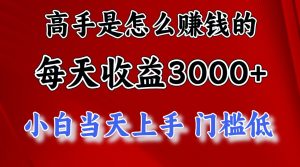 (11228期)高手是怎么赚钱的,一天收益3000+ 这是穷人逆风翻盘的一个项目,非常…-七量思维