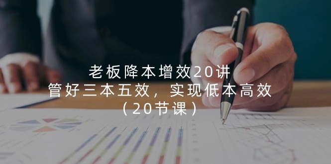 （11238期）老板 降本增效20讲，管好 三本五效，实现低本高效（20节课）-七量思维