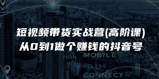 （11253期）短视频带货实战营(高阶课)，从0到1做个赚钱的抖音号（17节课）-七量思维