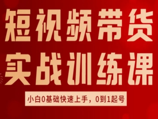 短视频带货实战训练课，好物分享实操，小白0基础快速上手，0到1起号-七量思维