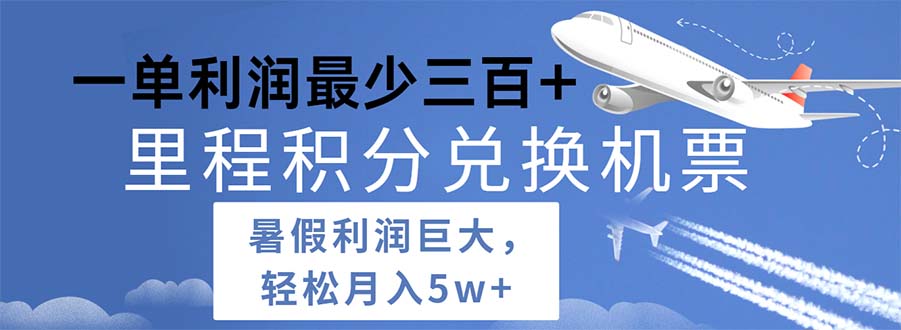 （11385期）2024暑假利润空间巨大的里程积分兑换机票项目，每一单利润最少500-七量思维