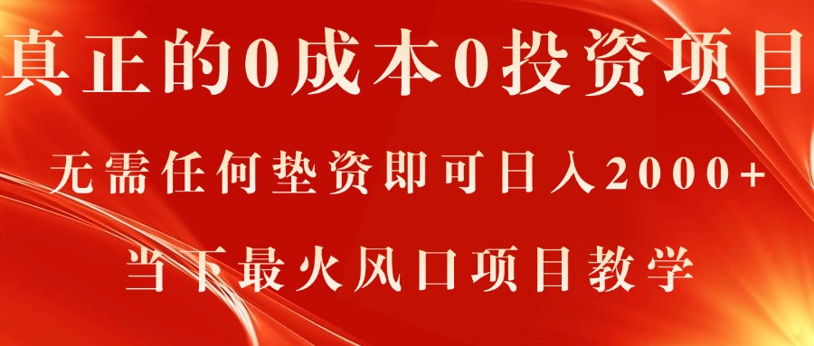 （11387期）真正的0成本0投资项目，无需任何垫资即可日入2000+，当下最火风口项目教学-七量思维