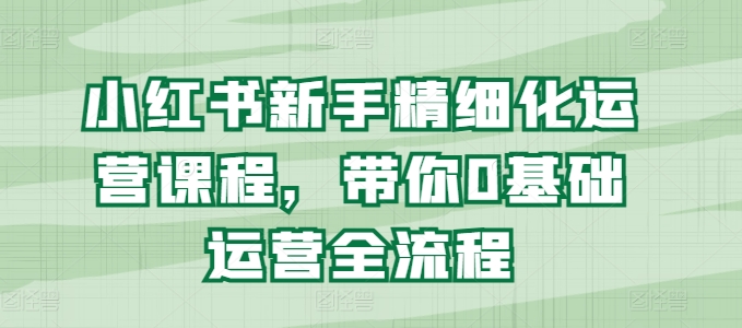 小红书新手精细化运营课程，带你0基础运营全流程-七量思维