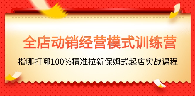 （11460期）全店动销-经营模式训练营，指哪打哪100%精准拉新保姆式起店实战课程-七量思维