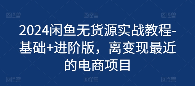 2024闲鱼无货源实战教程-基础+进阶版，离变现最近的电商项目-七量思维