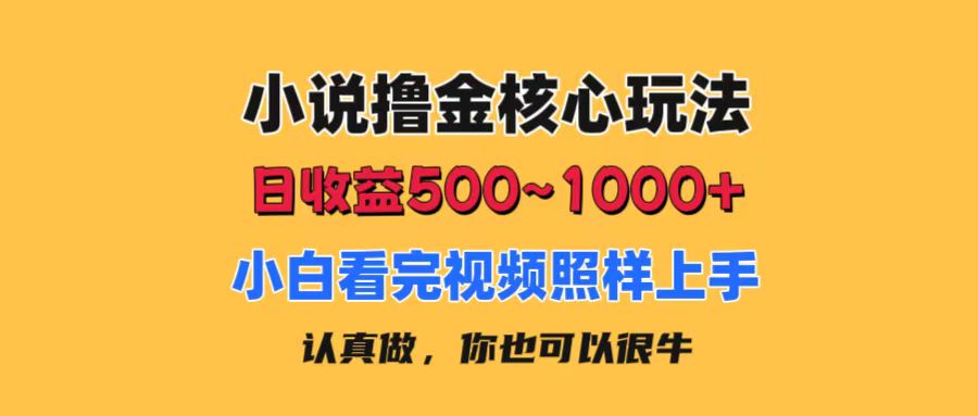 （11461期）小说撸金核心玩法，日收益500-1000+，小白看完照样上手，0成本有手就行-七量思维