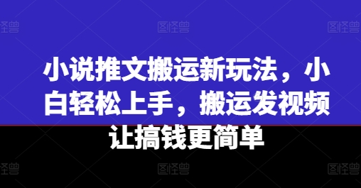 小说推文搬运新玩法，小白轻松上手，搬运发视频让搞钱更简单-七量思维