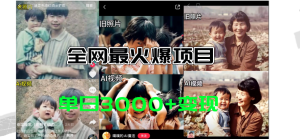 (11546期)全网爆火的AI让老照片动起来教程,蹭热点日赚3000+,内含免费工具一键…-七量思维