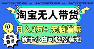 (11574期)淘宝无人带货3.0高收益玩法,月入3万+,无脑躺赚,新手小白可落地实操-七量思维