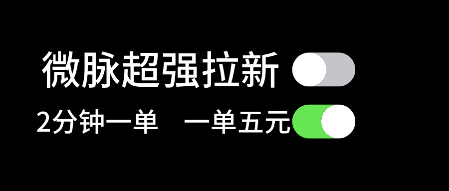 （11580期）微脉超强拉新， 两分钟1单， 一单利润5块，适合小白-七量思维