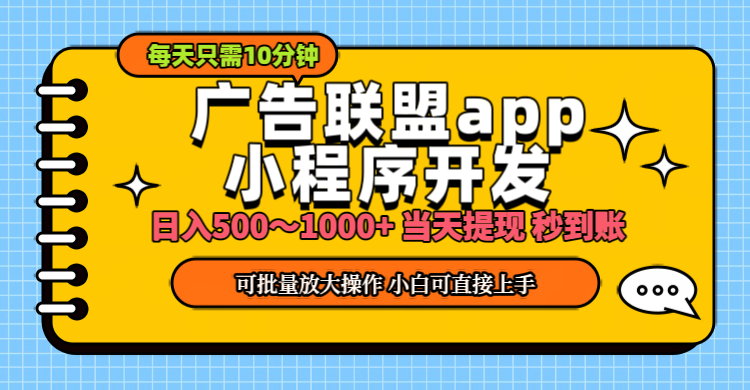 （11645期）小程序开发 广告赚钱 日入500~1000+ 小白轻松上手！-七量思维