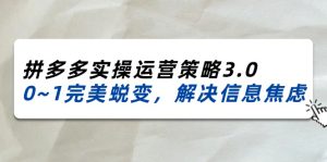 2024-2025拼多多实操运营策略3.0,0~1完美蜕变,解决信息焦虑(38节)-七量思维