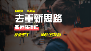 去重新思路,详细教你自媒体视频二剪搬运技术,自己加工双重去重100%过原创-七量思维