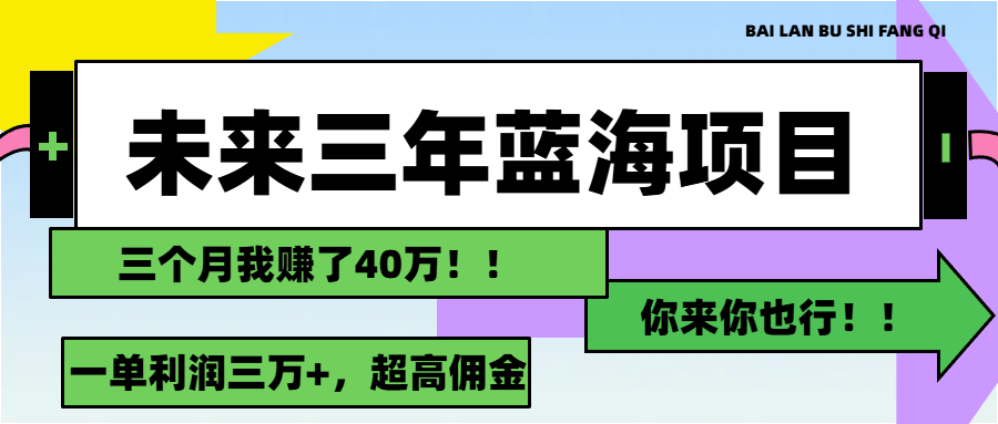 （11716期）未来三年，蓝海赛道，月入3万+-七量思维