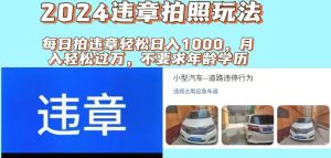 (11743期)2024违章拍照新玩法,推广躺赚+拍照赚钱双模式,日入1000+-七量思维