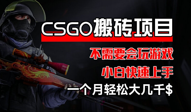 CSGO 装备搬砖项目，操作简单，不需要会玩游戏，小白也能快速上手，一个月轻松大几千-七量思维