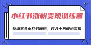 (11762期)2024小红书涨粉变现训练营,快速学会小红书涨粉,月入十万轻松变现(40节)-七量思维