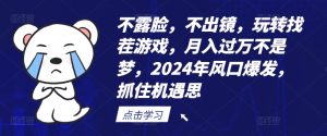 不露脸,不出镜,玩转找茬游戏,月入过万不是梦,2024年风口爆发,抓住机遇-七量思维