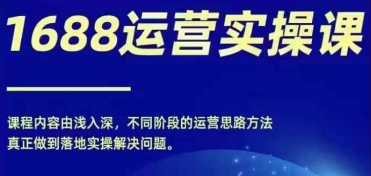 1688实操运营课，零基础学会1688实操运营，电商年入百万不是梦-七量思维