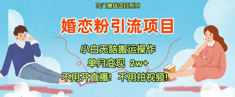 小红书婚恋粉引流，不用开直播，不用拍视频，不用做交付-七量思维