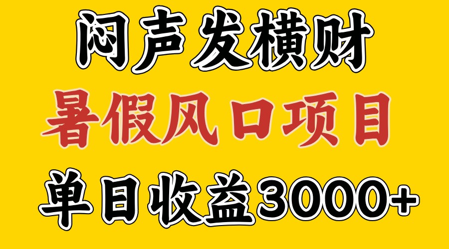 30天赚了7.5W 暑假风口项目，比较好学，2天左右上手-七量思维