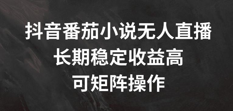 抖音番茄小说无人直播，长期稳定收益高，可矩阵操作-七量思维