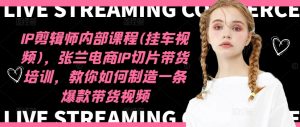 IP剪辑师内部课程(挂车视频),张兰电商IP切片带货培训,教你如何制造一条爆款带货视频-七量思维