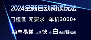 （12062期）2024全新自动阅读玩法 全新技术 全新玩法 单机3000+ 小白也能玩的转 也…-七量思维