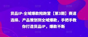 货品IP全域爆款陪跑营【第3期】赛道选择、产品策划到全域爆款，手把手教你打造货品IP，爆款不断-七量思维