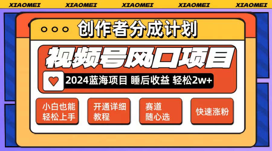 （12084期）微信视频号大风口项目 轻松月入2w+ 多赛道选择，可矩阵，玩法简单轻松上手-七量思维