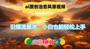 ai原创治愈风景视频，引爆流量池，小白也能轻松上手，篇篇10w+-七量思维