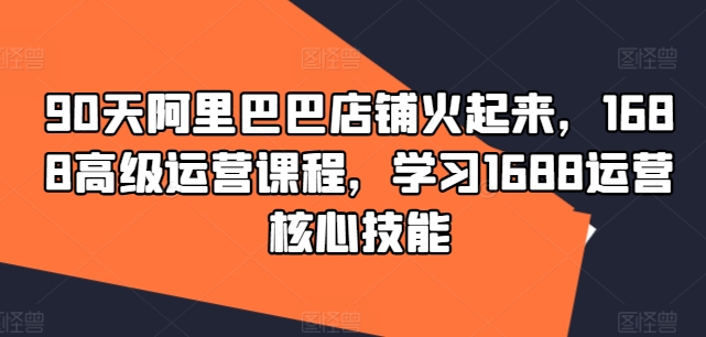 90天阿里巴巴店铺火起来，1688高级运营课程，学习1688运营核心技能-七量思维