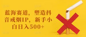 蓝海赛道，塑造抖音戒烟IP，新手小白日入500+-七量思维